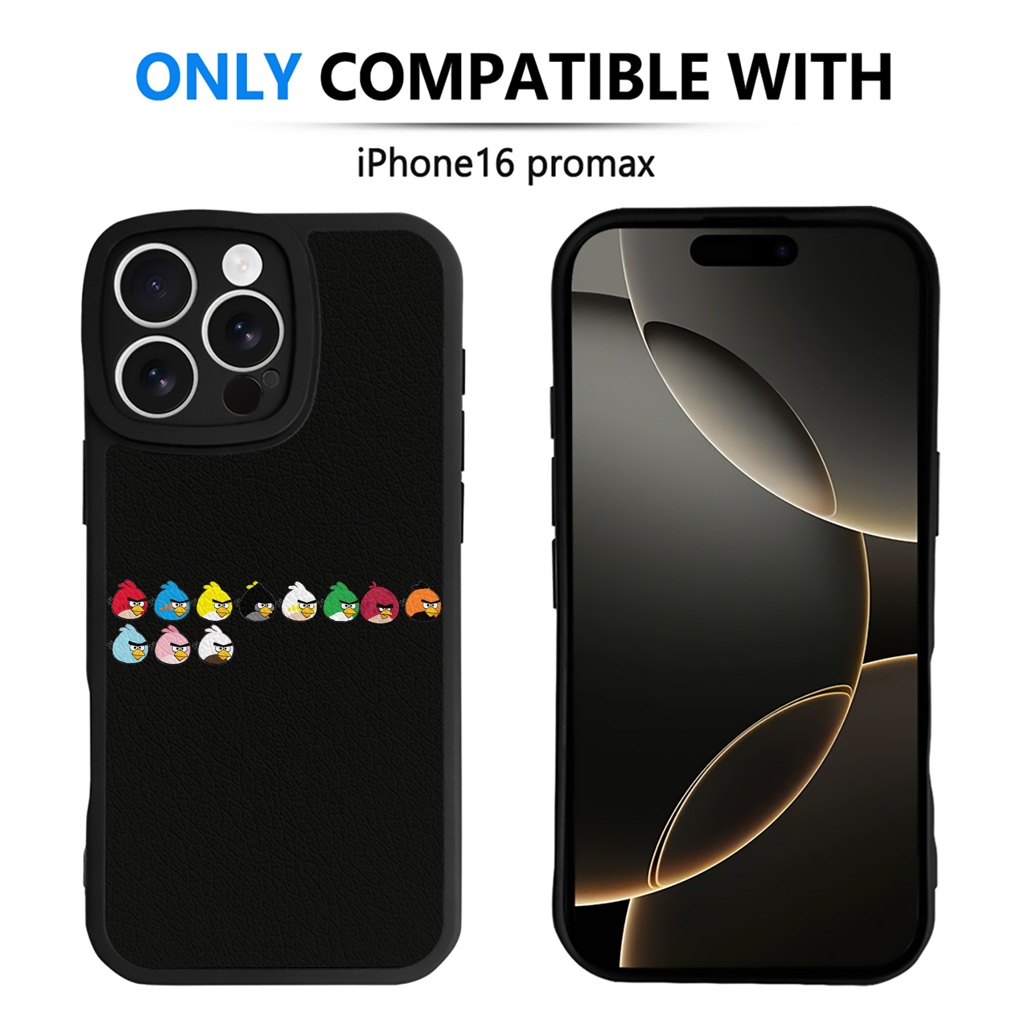 （画像用） Angry Birds アングリーバード 【iPhone 16シリーズ対応】シリコンスマホケース（レザー調） 材質：シリコン